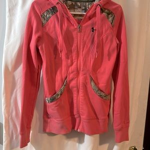Under Armour pink SM semi-fitted all season storm jacket.